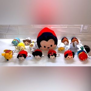 Lot (14) Disney TSUM TSUM Mini Plush + 1 Mickey 9” Plush • Stackable Plush Toys